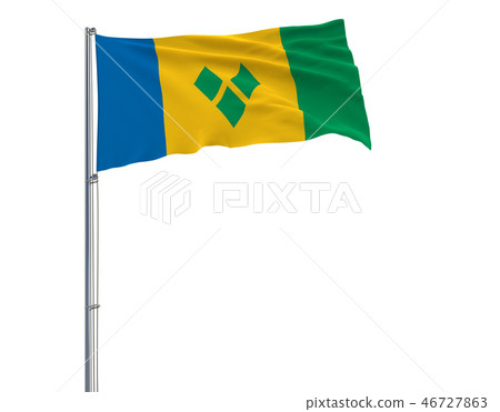 Isolate flag of Saint Vincent and the Grenadines 46727863