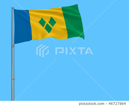 Isolate flag of Saint Vincent and the Grenadines. 46727864
