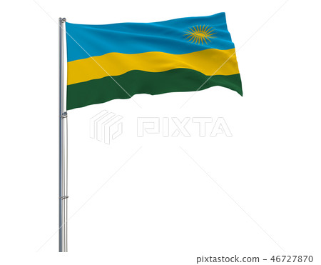 Flag of Rwanda on the flagpole fluttering. 46727870