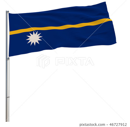 Isolate flag of Nauru on a flagpole fluttering Isolate flag of Nauru on a flagpole fluttering 46727912