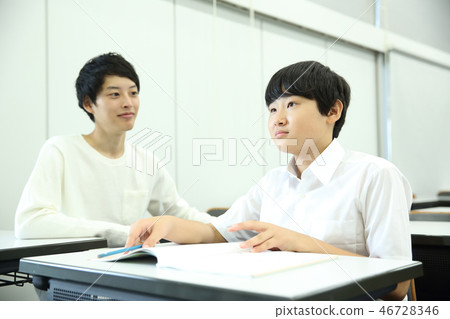 Cram school teacher and student Cram school teacher and student 46728346