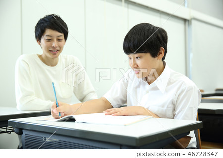 Cram school teacher and student Cram school teacher and student 46728347