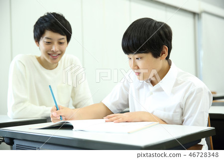 Cram school teacher and student 46728348
