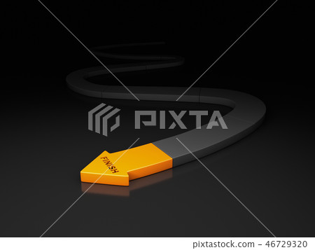 line with yellow arrow at the end 46729320