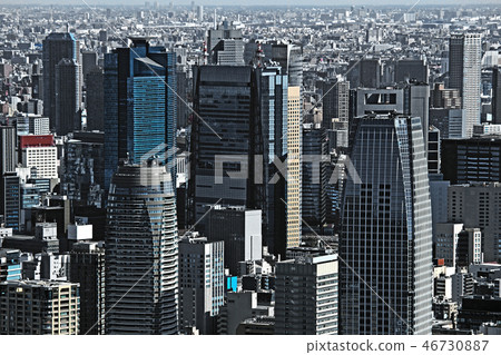 東京風景有各種各樣的大廈的 東京風景有各種各樣的大廈的 46730887