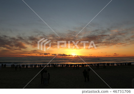 First sunrise Kujihama coast Ibaraki prefecture Hitachi City First sunrise Kujihama coast Ibaraki prefecture Hitachi City 46731706