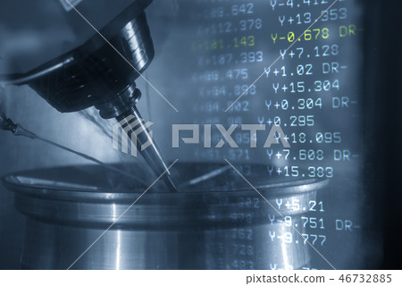 The abstract scene of  5-axis CNC milling machine. 46732885