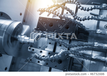 The CNC lathe or turning machine . 46732886