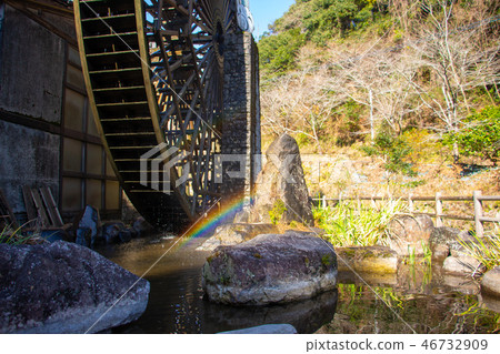 The world's first water wheel of Satsuma Kawauchi City Shibata pond Big water wheel The world's first water wheel of Satsuma Kawauchi City Shibata pond Big water wheel 46732909