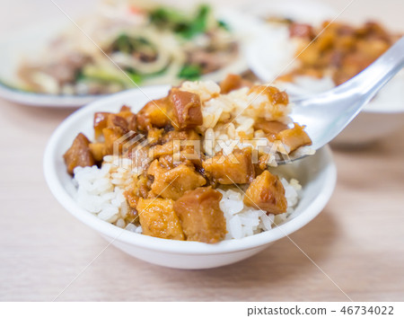 台灣 小吃 美食 滷肉飯 肉燥飯 Braised pork rice 台湾風肉そぼろ丼 46734022