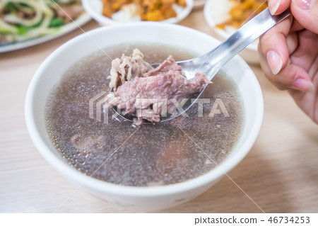 台灣 台南 小吃 美食 牛肉湯 beef soup 牛肉の湯引き汁 46734253