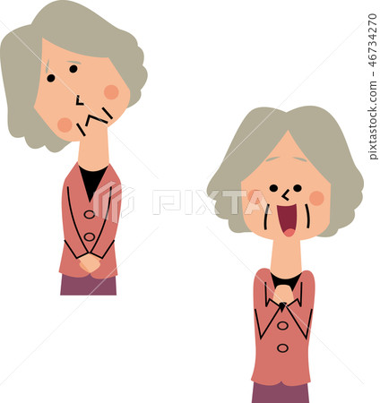 有麻煩的老年婦女 有麻煩的老年婦女 46734270