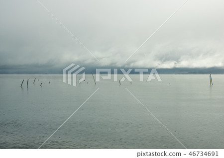 從雪域風景的Azumi河口看琵琶湖 從雪域風景的Azumi河口看琵琶湖 46734691