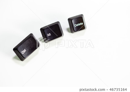 Ctrl Alt Delete computer keys on white 46735164