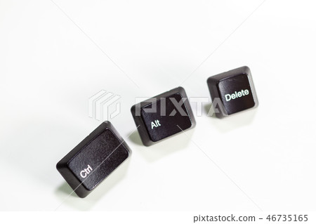 Ctrl Alt Delete computer keys on white 46735165
