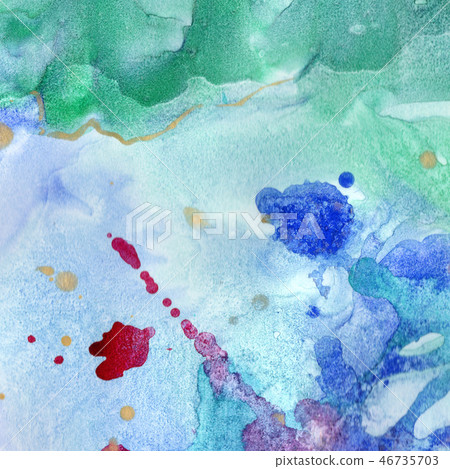 Abstract watercolor paper splash shapes isolated drawing. Illustration aquarelle for background. Abstract watercolor paper splash shapes isolated drawing. Illustration aquarelle for background. 46735703