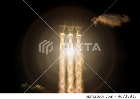 Missile launch at night. 46735918