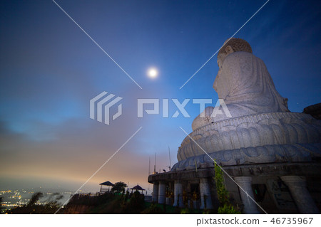 moon and star above the head of Phuket big Bubbha moon and star above the head of Phuket big Bubbha 46735967