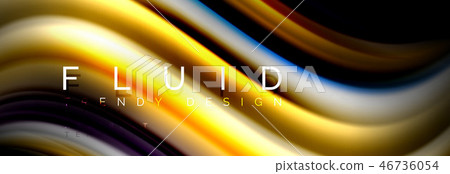 Abstract liquid colorful banner. Trendy wavy dynamic design. Fluid color shapes. Abstract liquid colorful banner. Trendy wavy dynamic design. Fluid color shapes. 46736054