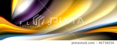 Abstract liquid colorful banner. Trendy wavy dynamic design. Fluid color shapes. Abstract liquid colorful banner. Trendy wavy dynamic design. Fluid color shapes. 46736056