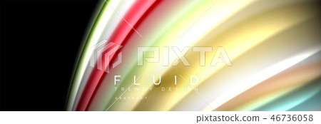 Fluid wave line background or pattern. Geometric technology abstract background. Movement effect. Fluid wave line background or pattern. Geometric technology abstract background. Movement effect. 46736058