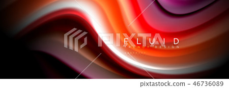 Abstract liquid colorful banner. Trendy wavy dynamic design. Fluid color shapes. 46736089
