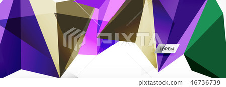 Mosaic triangular low poly style abstract geometric background. Polygonal vector. Abstract white 46736739