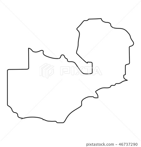 map of Zambia - outline 46737290