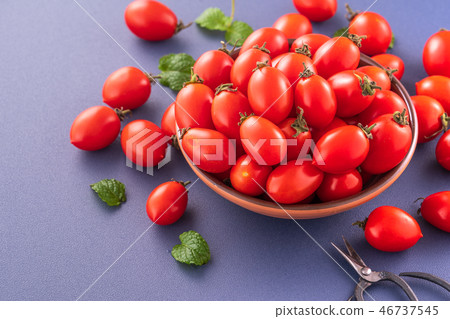Small eggplant eggplant eggplant indigo background water fruit fresh cherry tomatoes cherry tomato 46737545