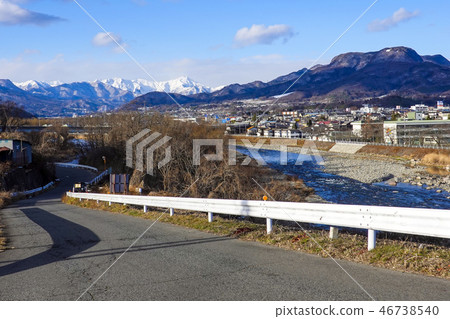 Road leading to snowy Tanigawadake Road leading to snowy Tanigawadake 46738540