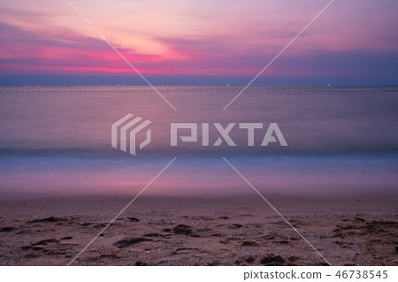 soft wave at sea beach on blue sky and sun set soft wave at sea beach on blue sky and sun set 46738545
