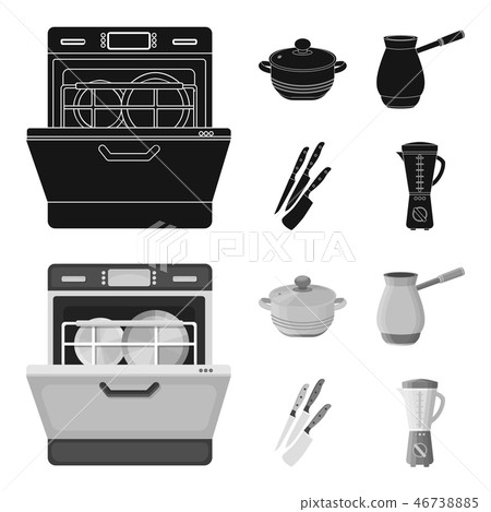Kitchen equipment black,monochrome icons in set collection for design. Kitchen and accessories Kitchen equipment black,monochrome icons in set collection for design. Kitchen and accessories 46738885