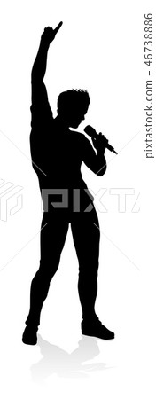 Singer Pop Country or Rock Star Silhouette Singer Pop Country or Rock Star Silhouette 46738886
