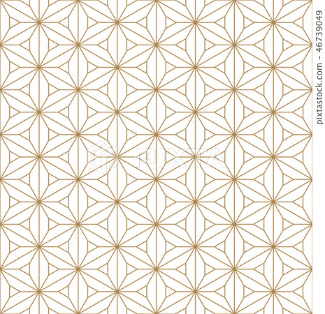 Seamless japanese pattern shoji kumiko in golden. 46739049