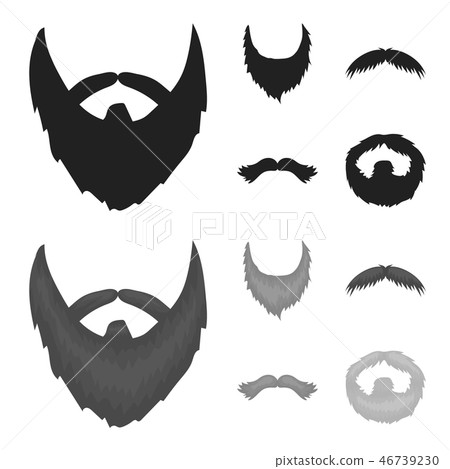 Mustache and beard, hairstyles black,monochrome icons in set collection for design. Stylish haircut Mustache and beard, hairstyles black,monochrome icons in set collection for design. Stylish haircut 46739230