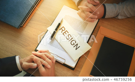 man with resignation letter for quit a job 46739256
