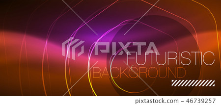 Neon glowing wave, magic energy and light motion background. Vector wallpaper template Neon glowing wave, magic energy and light motion background. Vector wallpaper template 46739257