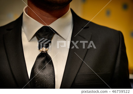 Expensive suit. Classically tie and luxury tie clip 46739522