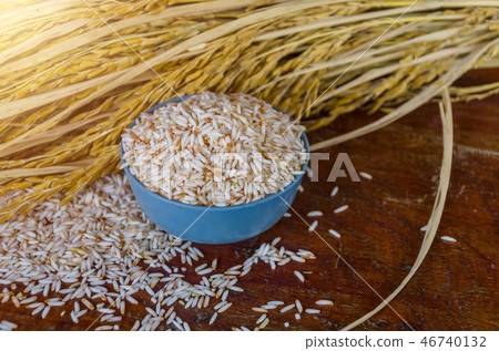 Riceberry, cereals, rustic, wooden, background, 46740132