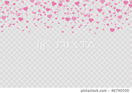 Heart confetti falling down isolated. Valentines day concept. Heart shapes overlay background Heart confetti falling down isolated. Valentines day concept. Heart shapes overlay background 46740509