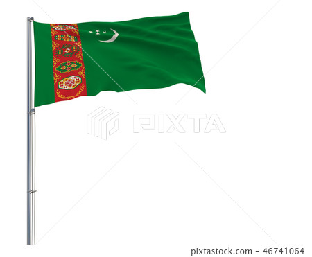 Flag of Turkmenistan on a flagpole 46741064