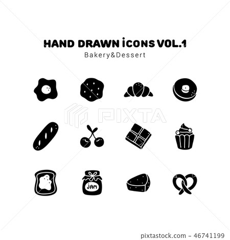 Bakery and Dessert glyph style icons Bakery and Dessert glyph style icons 46741199