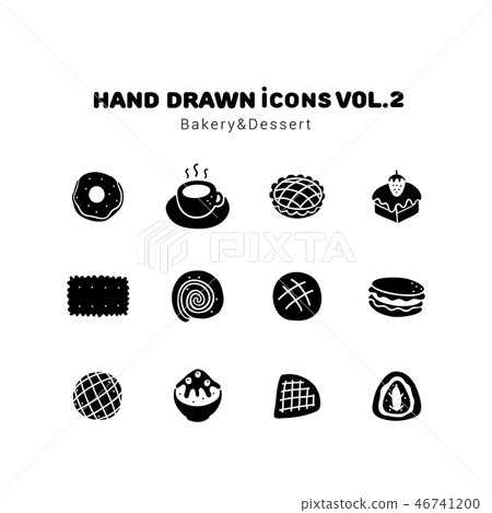 Bakery and Dessert glyph style icons 46741200