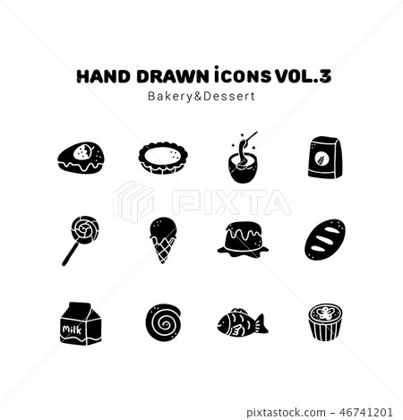 Bakery and Dessert glyph style icons 46741201
