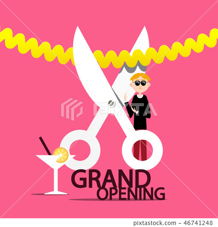 Grand Opening Vector Design with Businessman Grand Opening Vector Design with Businessman 46741248