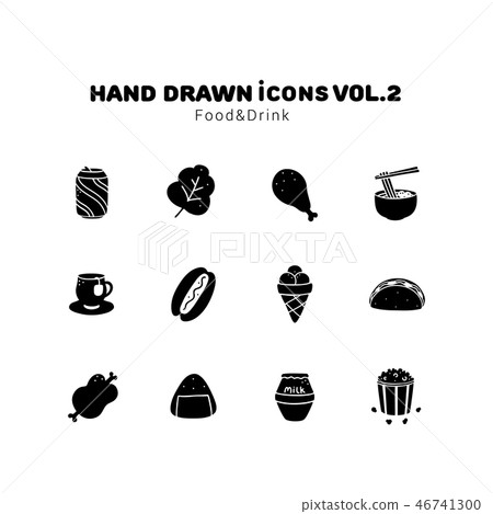 Food and drink glyph style icons 46741300