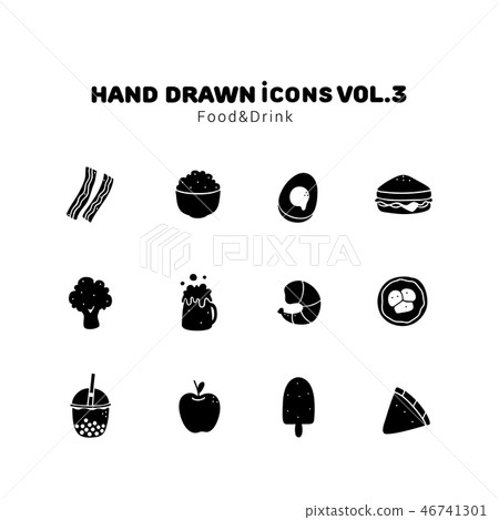 Food and drink glyph style icons Food and drink glyph style icons 46741301
