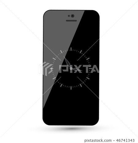Black Mobile Phone with Analog Clock Vector Black Mobile Phone with Analog Clock Vector 46741343