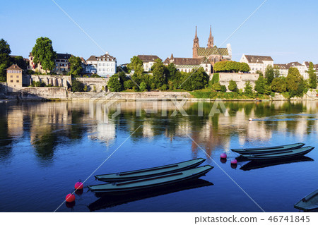 Basel architecture along Rhine River 46741845
