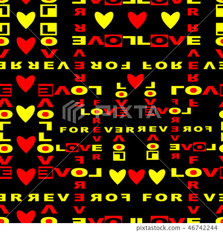 Love slogan seamless vector print 46742244